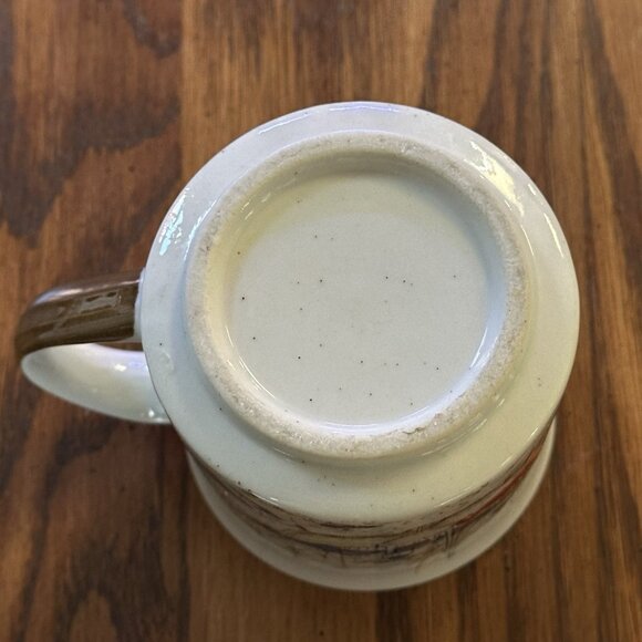 Vintage Coffee Mug Speckled Otagiri Japan Fishing Boats Seagulls Beach Sun - Picture 7 of 10